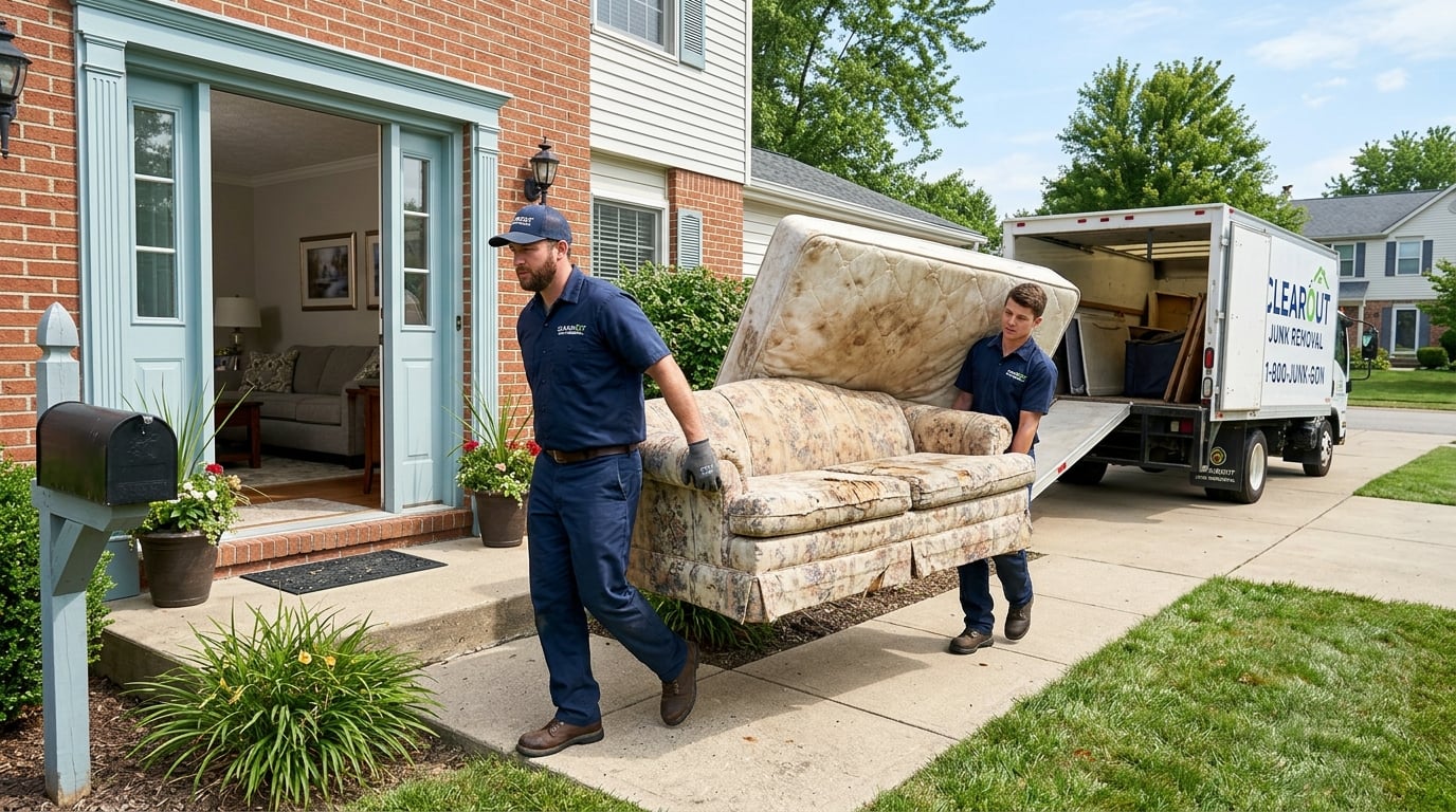 Get It Done Cleaning crew removing household furniture and clutter